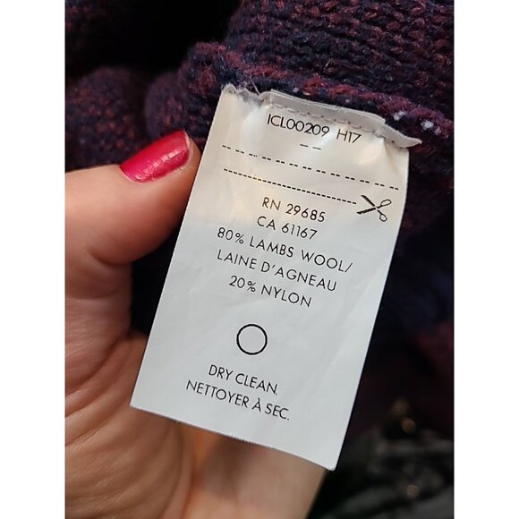 Pendleton Houndstooth Sweater Wool Women Size Small Heritage Old Money Navy Pink - Picture 7 of 8